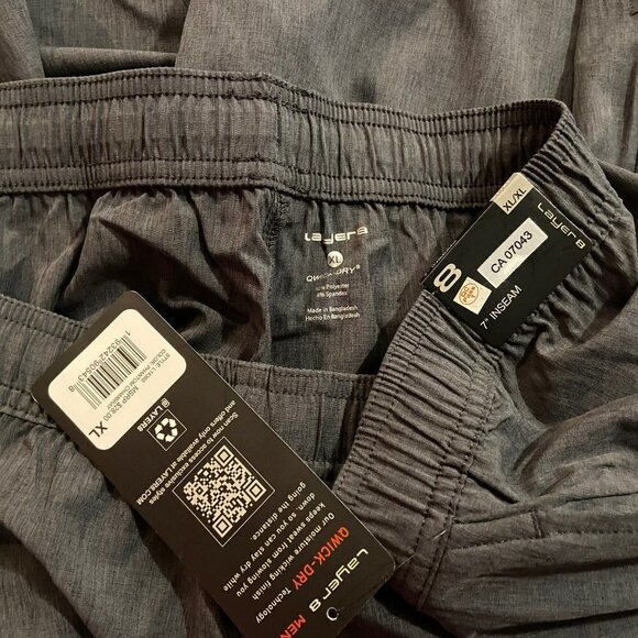 Layer 8 Men's Hybrid 7" Inseam Qwick-Dry Charcoal Shorts - Size XL (40-42) - NWT - Picture 3 of 4